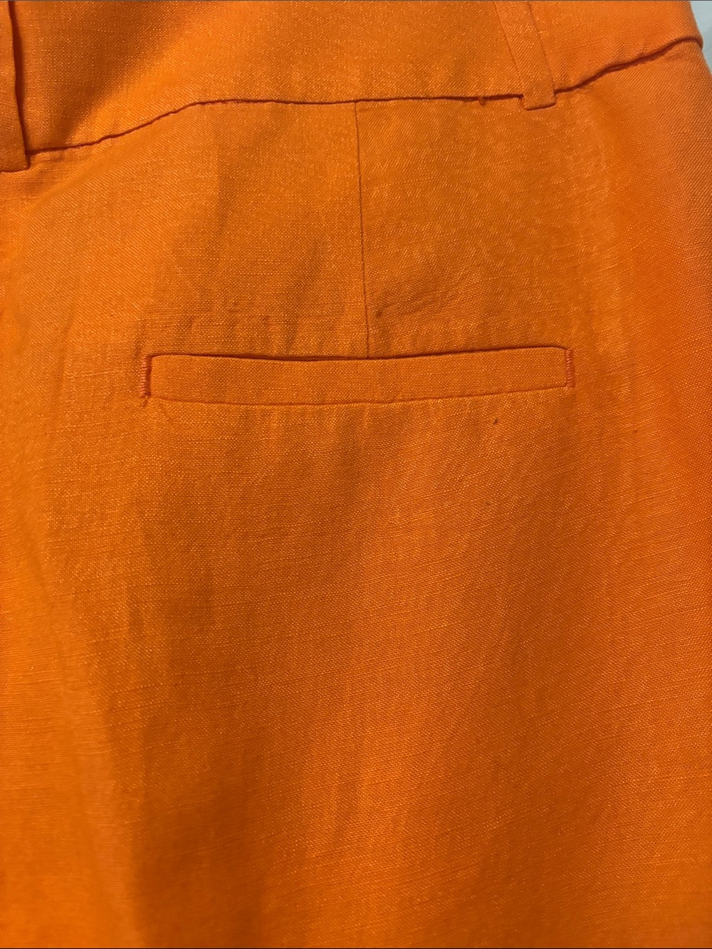 Peyton Linen Blend Orange Wide-Leg Trousers - Picture 6 of 7